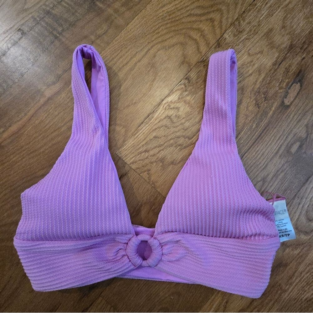 L*Space Bikini Top Wisteria Purple Ribbed NWOT Sz XS